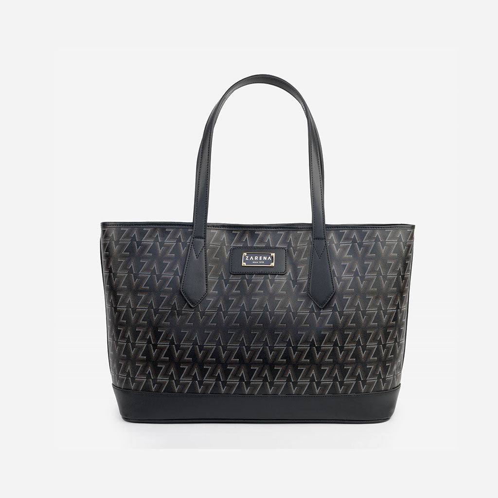 Stella Tote Black printed canvas