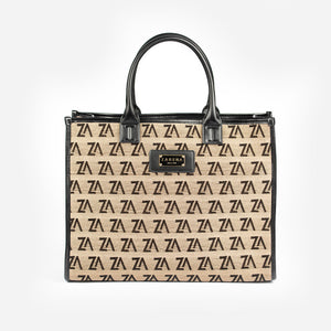 EVELYN Tote Black printed canvas