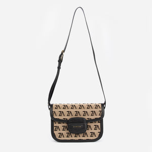 ROSE Crossbody Black printed canvas