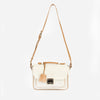 ANGELINA Crossbody White with cuoio details