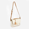 ANGELINA Crossbody White with cuoio details