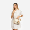ANGELINA Crossbody White with cuoio details