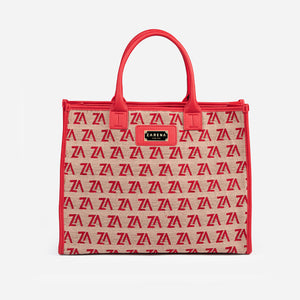 EVELYN Tote Red printed canvas